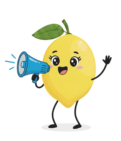 Citron qui parle dans un mégaphone
